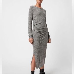 NWT All Saints Tina long sleeve midi dress